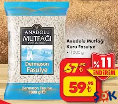 ANADOLU MUTFAĞI KURU FASULYE 1 KG fiyat ve kampanya bilgisi
